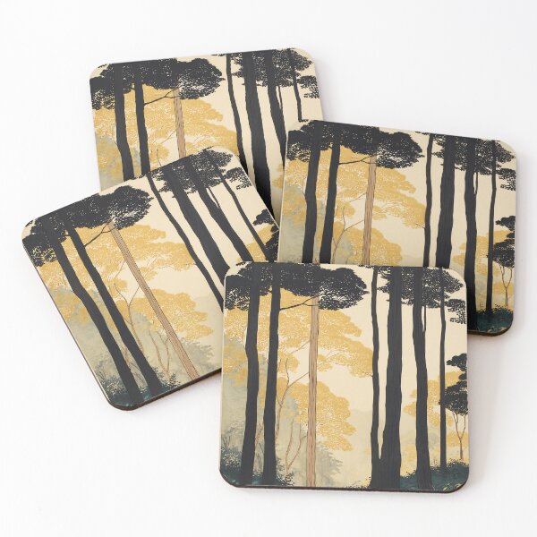 Item preview, Japandi Forest  - Minimalist Japanese Zen Wall Art  designed and sold by KJNihonDesigner.
