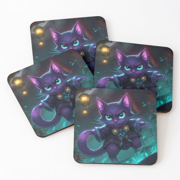 Item preview, Mystic Cat Yokai Warrior – Cute Japanese Spirit Cat Anime Art designed and sold by kaxymax.