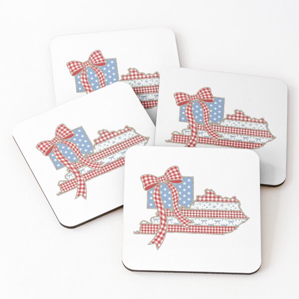 Item preview, Cute Patriotic Kentucky Map with Red Gingham Bow designed and sold by Paper Drip.
