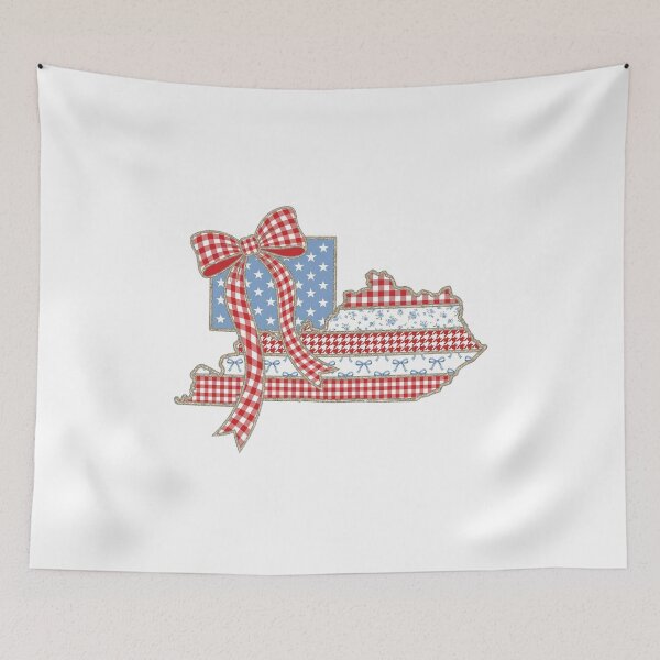 Artikelvorschau, Niedliche patriotische Kentucky-Karte mit roter Vichy-Schleife entworfen und verkauft von Paper Drip.