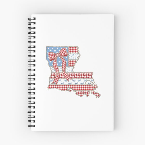 Item preview, Cute Patriotic Louisiana Map with Red Gingham Bow designed and sold by Paper Drip.