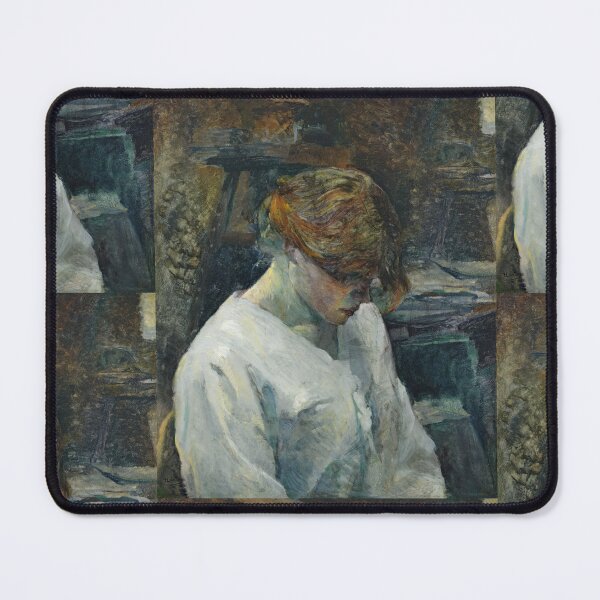 Item preview, La Rousse in a White Blouse by Henri de Toulouse-Lautrec | Intimate Post-Impressionist Portrait Print designed and sold by artofuniverse.
