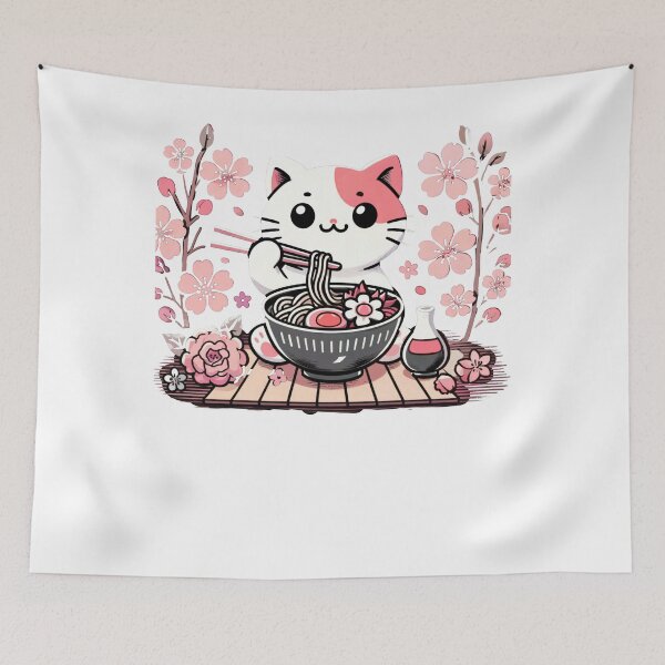 Item preview, Blushing Cat Noodle Bowl designed and sold by SiarheiYur.