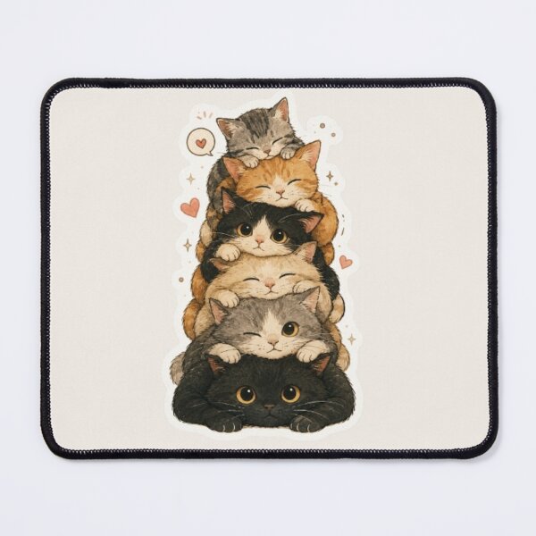 Item preview, Stacked Cats Watercolor Sticker | Cute Cat Stack Pile Funny Cat Lover Gift designed and sold by IconicDesignsXd.