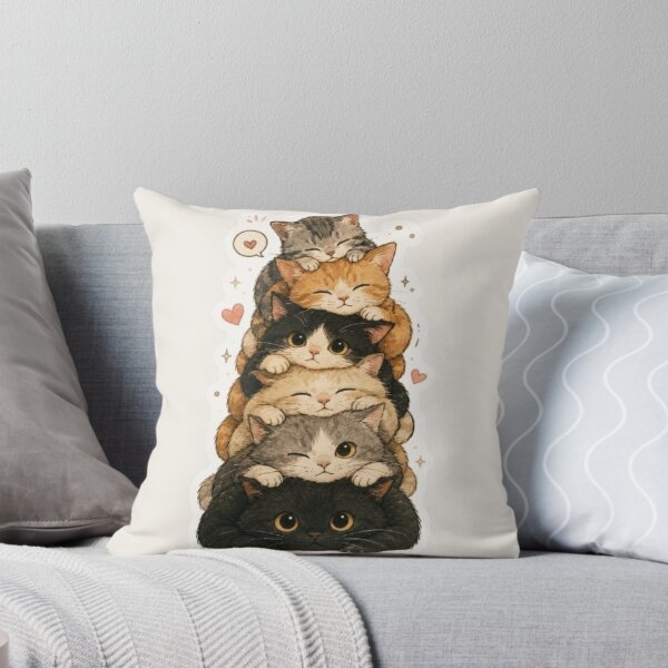 Item preview, Stacked Cats Watercolor Sticker | Cute Cat Stack Pile Funny Cat Lover Gift designed and sold by IconicDesignsXd.