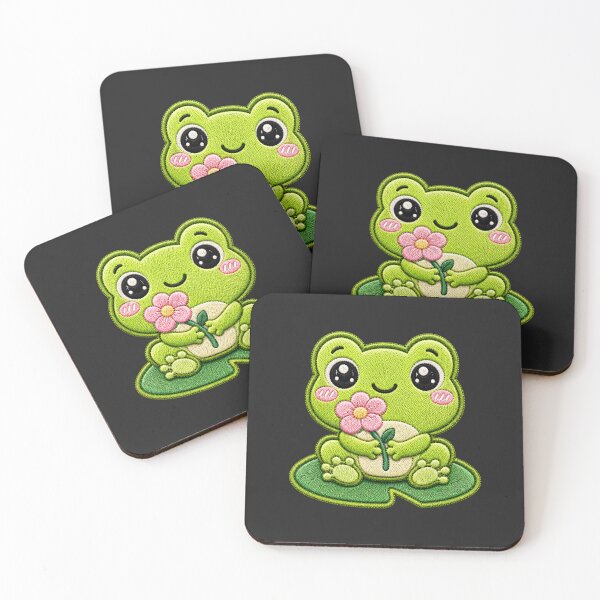 Item preview, Kawaii Baby Frog Embroidery Patch Cute Chibi Animal designed and sold by ColorSplash123.