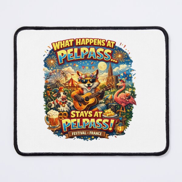 Item preview, What Happens at Pelpass Stays at Pelpass! Funny Festival France T-Shirt – Fox Guitar Party Art Design designed and sold by Sushikidsntoddlers.