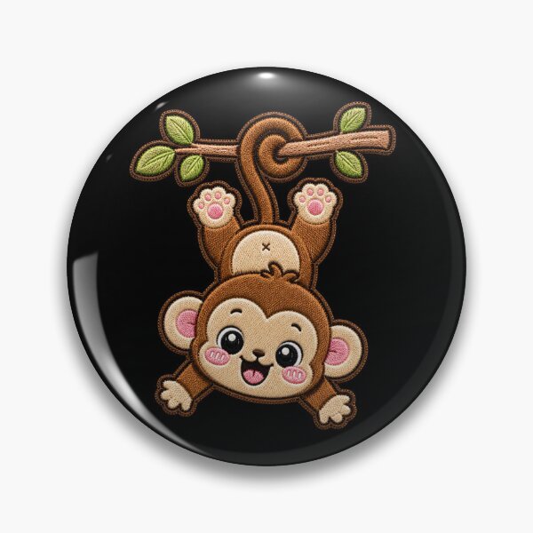 Item preview, Kawaii Baby Monkey Embroidery Patch Cute Chibi Animal designed and sold by ColorSplash123.