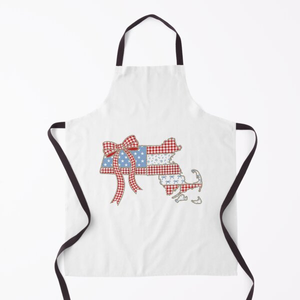 Item preview, Cute Patriotic Massachusetts Map with Red Gingham Bow designed and sold by Paper Drip.