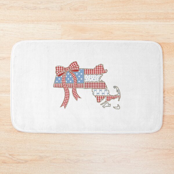 Item preview, Cute Patriotic Massachusetts  Map with Red Gingham Bow designed and sold by Paper Drip.