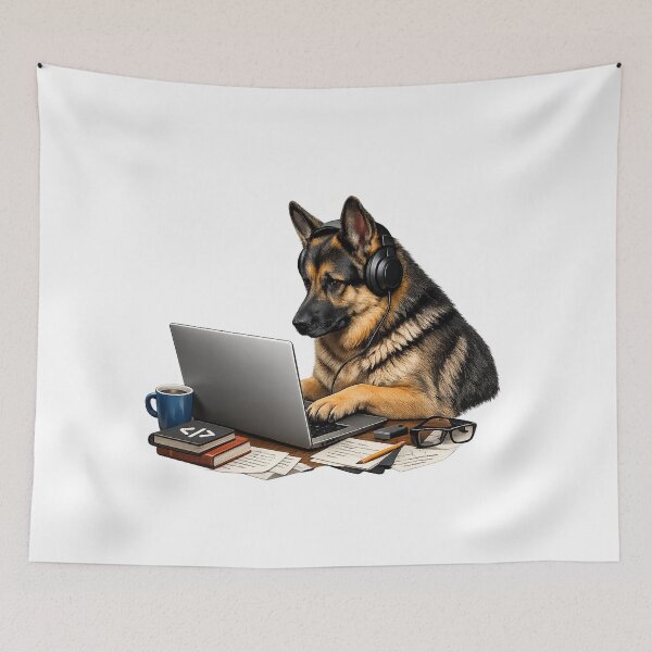 Item preview, Coding Dog – Realistic German Shepherd designed and sold by YamiSociety.