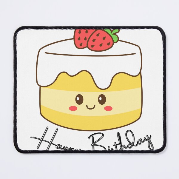 Item preview, Cute Kawaii Strawberry Cake Happy Birthday Sticker designed and sold by simranart111.