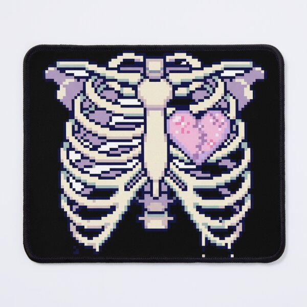 Item preview, Pixel Heart Ribcage Pastel Goth Retro Skeleton Art designed and sold by HeyChickasClubX.
