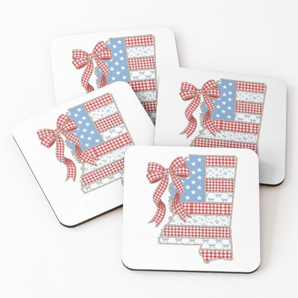 Item preview, Cute Patriotic Mississippi Map with Red Gingham Bow designed and sold by Paper Drip.
