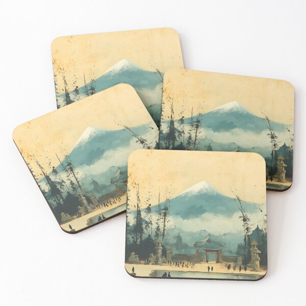 Item preview, Mount Fuji Painting  - Minimalist Japanese Zen Wall Art  designed and sold by KJNihonDesigner.