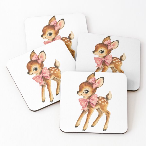 Item preview, Vintage Fawn with Pink Polka Dot Bows   designed and sold by Jaideep Walia.
