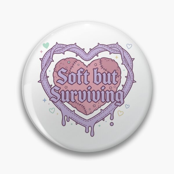 Item preview, Soft But Surviving Pastel Goth Heart Quote Design designed and sold by HeyChickasClubX.