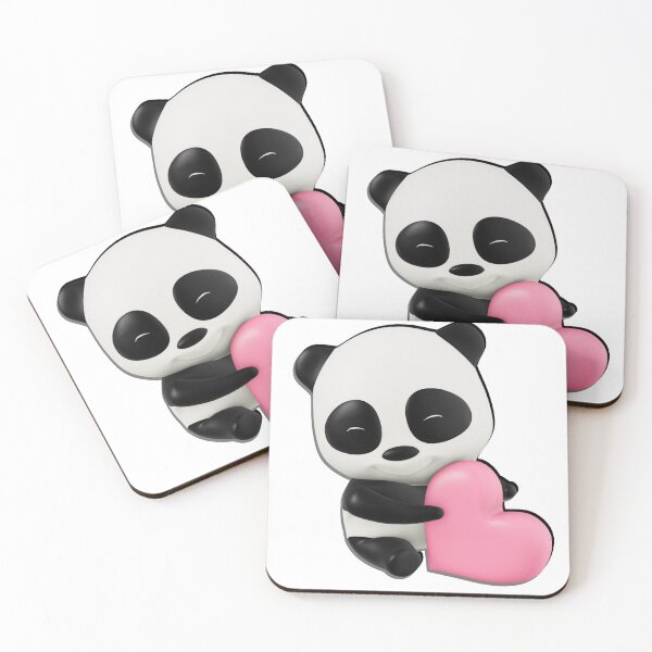 Item preview, Adorable 3D Panda Holding Pink Heart designed and sold by simranart111.
