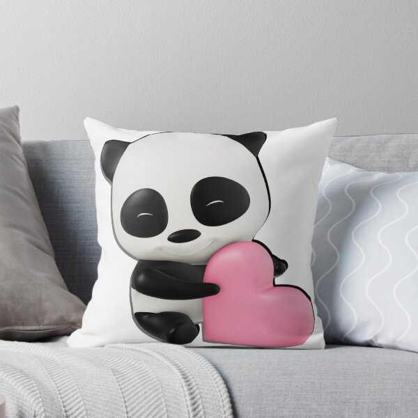 Item preview, Adorable 3D Panda Holding Pink Heart designed and sold by simranart111.
