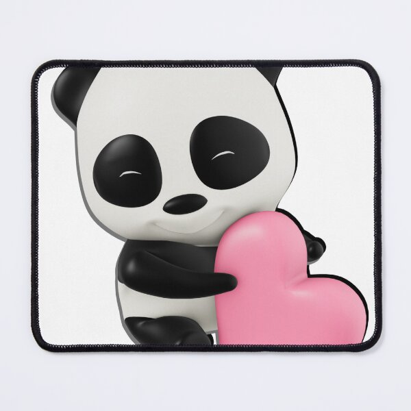 Item preview, Adorable 3D Panda Holding Pink Heart designed and sold by simranart111.