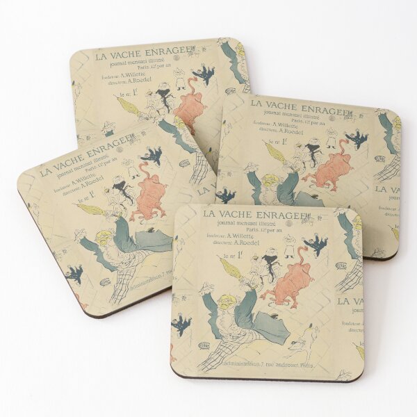 Item preview, La Vache Enragée by Henri de Toulouse-Lautrec | Vintage French Satirical Belle Époque Poster Print designed and sold by artofuniverse.