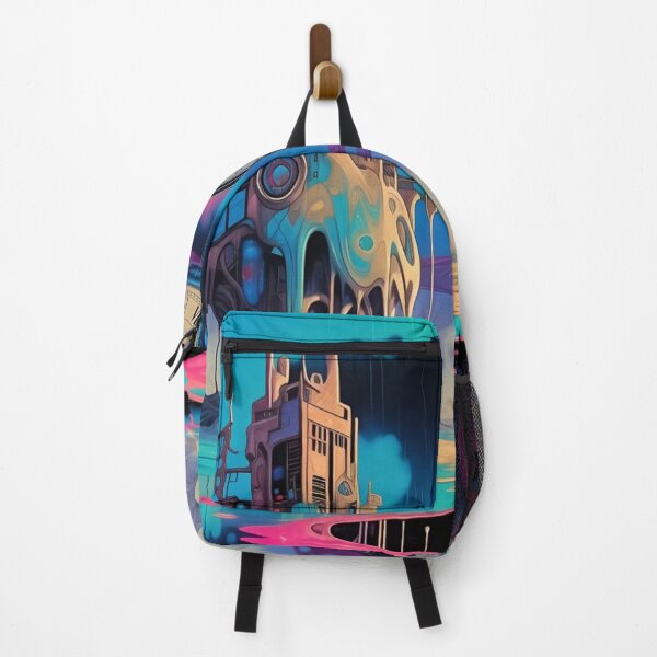 Item preview, Surreal Melting Clock Tower – Psychedelic Dreamscape with Floating Clocks designed and sold by RadaQueen.