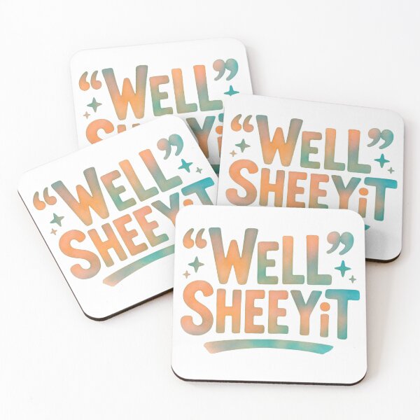 Item preview, Well Sheeyit Funny Slogan T-Shirt – Retro Vintage Gradient Bubble Letter Tee designed and sold by MerchlyMike.