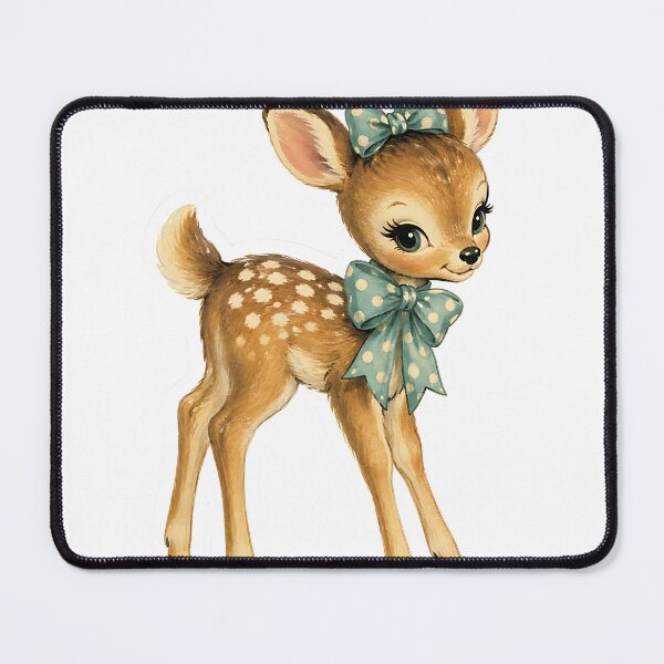 Item preview, Vintage Fawn with Teal Polka Dot Bows designed and sold by Jaideep Walia.