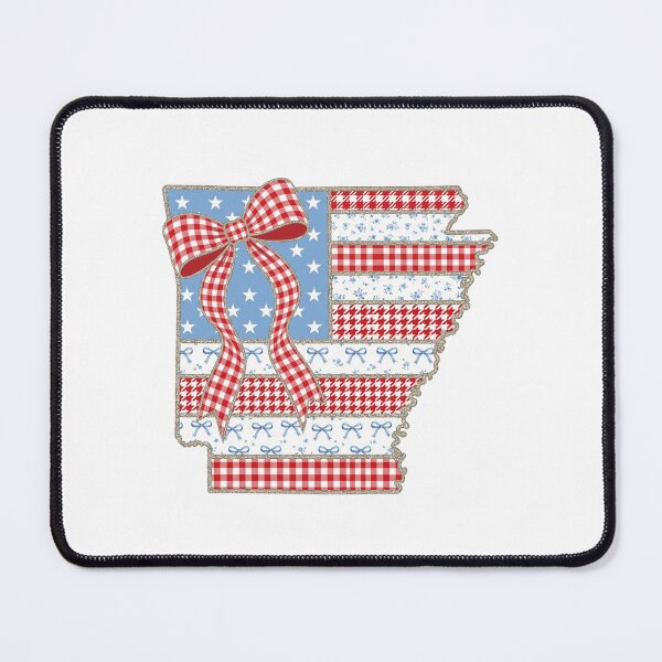 Item preview, Cute Patriotic Arkansas Map with Red Gingham Bow designed and sold by Paper Drip.