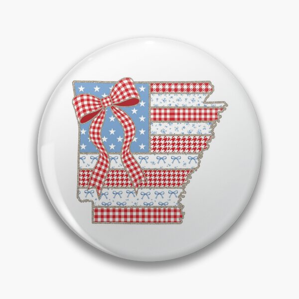 Item preview, Cute Patriotic Arkansas Map with Red Gingham Bow designed and sold by Paper Drip.