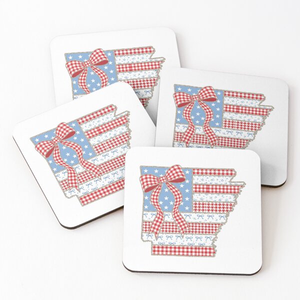 Item preview, Cute Patriotic Arkansas Map with Red Gingham Bow designed and sold by Paper Drip.