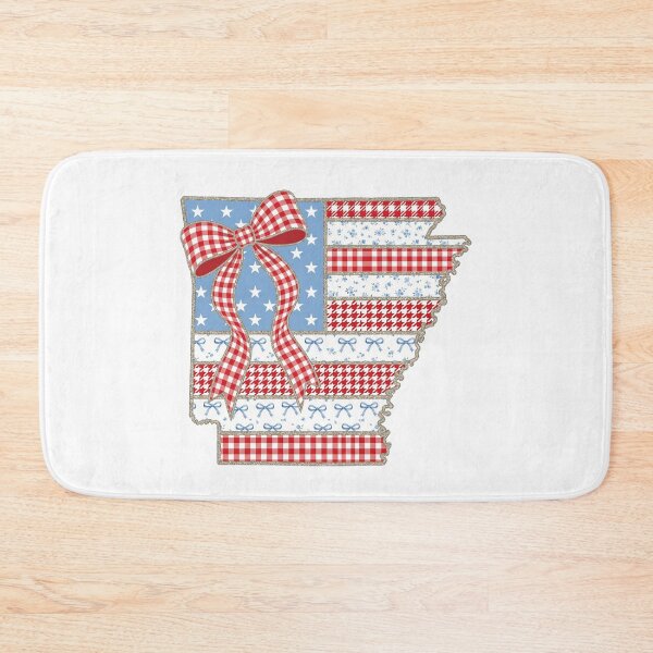 Item preview, Cute Patriotic Arkansas Map with Red Gingham Bow designed and sold by Paper Drip.