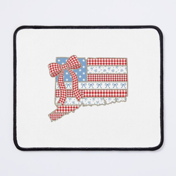 Item preview, Cute Patriotic Connecticut Map with Red Gingham Bow designed and sold by Paper Drip.