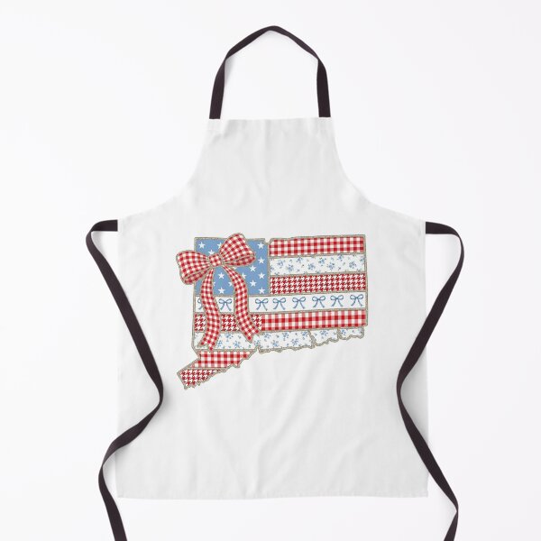 Item preview, Cute Patriotic Connecticut Map with Red Gingham Bow designed and sold by Paper Drip.