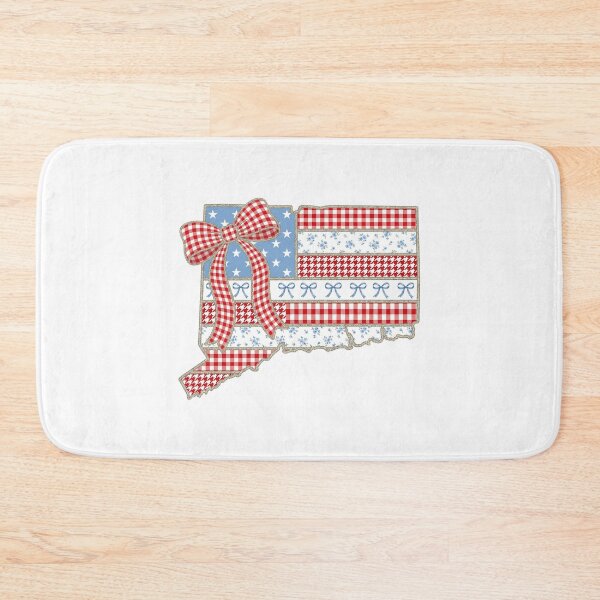 Item preview, Cute Patriotic Connecticut Map with Red Gingham Bow designed and sold by Paper Drip.