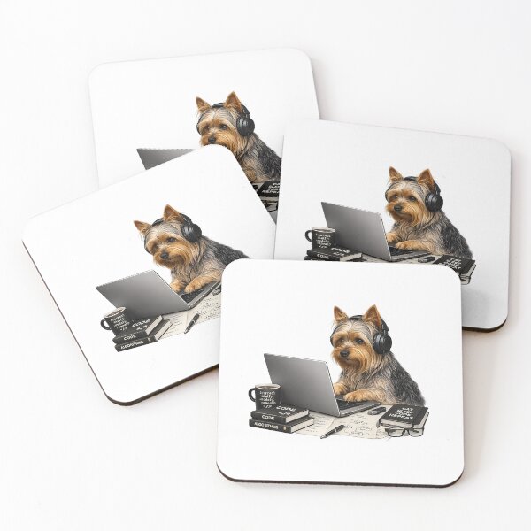 Item preview, Coding Australian Silky Terrier – Realistic Programmer Dog designed and sold by YamiSociety.