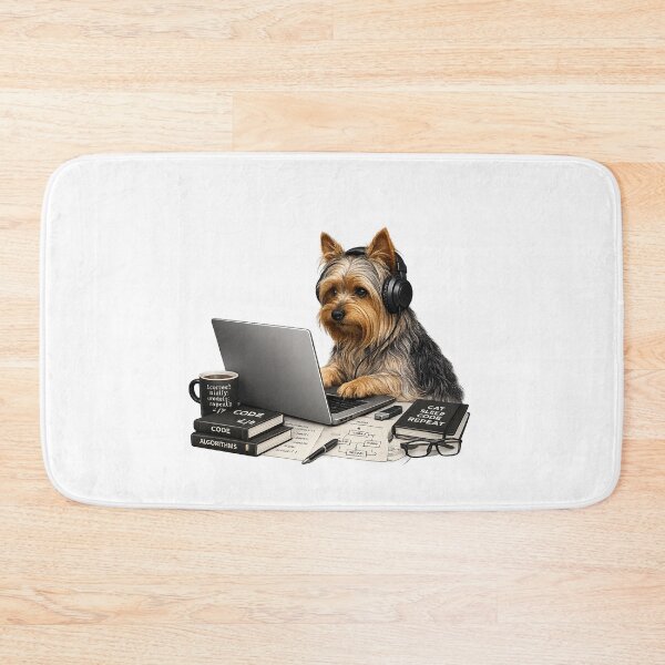 Item preview, Coding Australian Silky Terrier – Realistic Programmer Dog designed and sold by YamiSociety.
