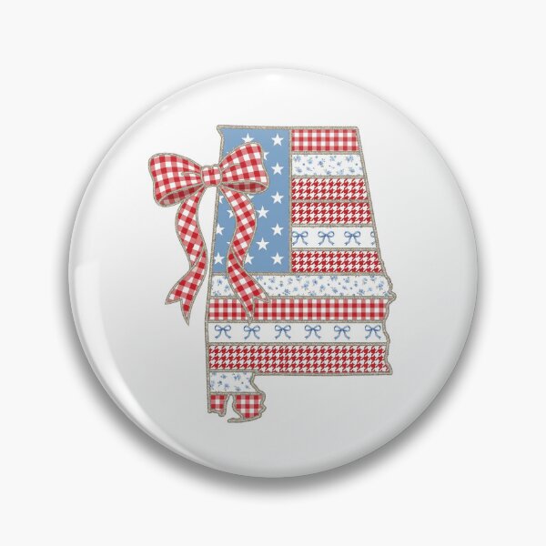 Item preview, Cute Patriotic Alabama Map with Red Gingham Bow designed and sold by Paper Drip.