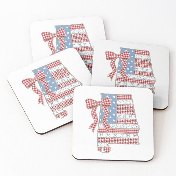 Item preview, Cute Patriotic Alabama Map with Red Gingham Bow designed and sold by Paper Drip.