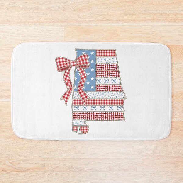 Item preview, Cute Patriotic Alabama Map with Red Gingham Bow designed and sold by Paper Drip.