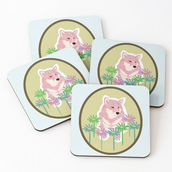 Item preview, Pink Shiba Inu in a frame - yellow designed and sold by ShibaCruise-On.