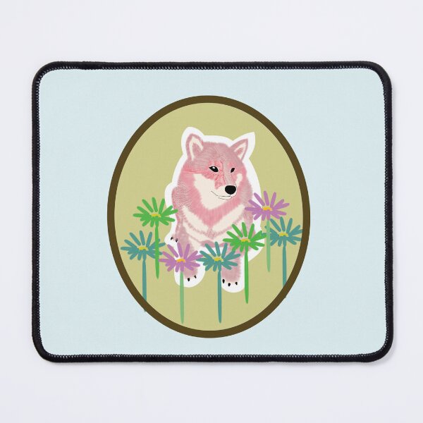 Item preview, Pink Shiba Inu in a frame - yellow designed and sold by ShibaCruise-On.