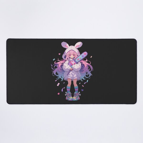 Item preview, Pastel Bunny Girl Chainsaw Kawaii Horror Anime Art designed and sold by HeyChickasClubX.