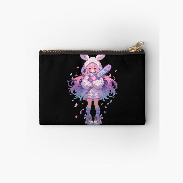Item preview, Pastel Bunny Girl Chainsaw Kawaii Horror Anime Art designed and sold by HeyChickasClubX.