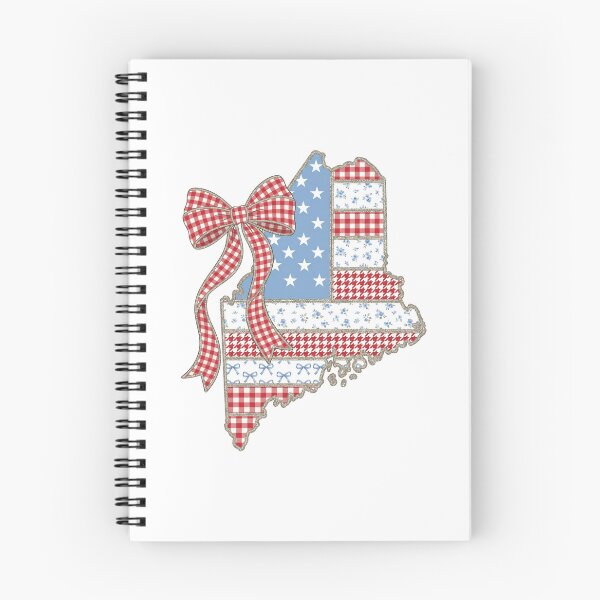 Item preview, Cute Patriotic Maine Map with Red Gingham Bow designed and sold by Paper Drip.