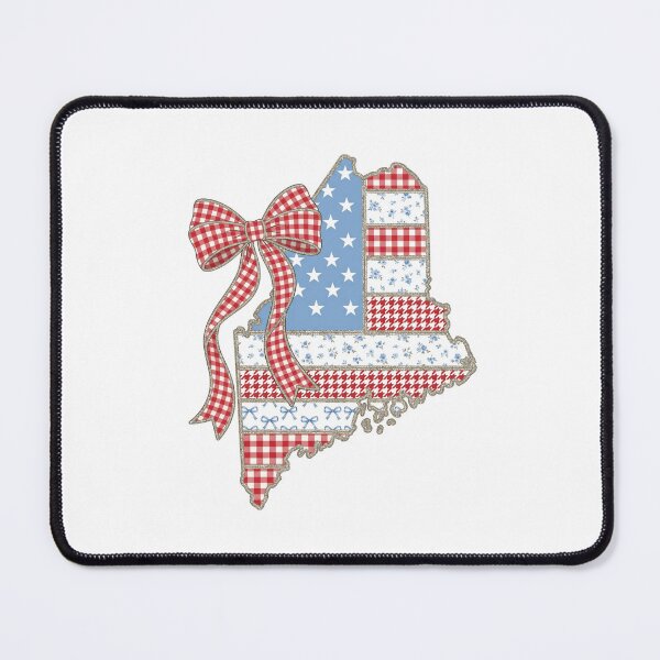 Item preview, Cute Patriotic Maine Map with Red Gingham Bow designed and sold by Paper Drip.