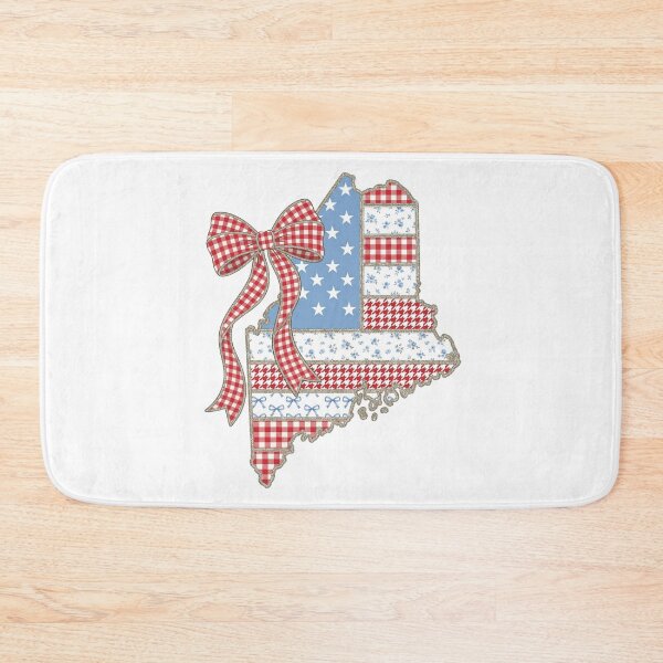 Item preview, Cute Patriotic Maine Map with Red Gingham Bow designed and sold by Paper Drip.