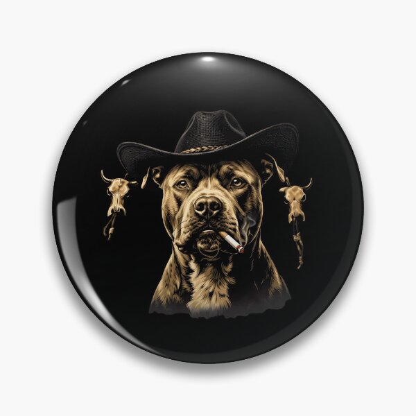 Item preview, Badass Pitbull Cowboy Outlaw Smoking Cigarette Western Art designed and sold by haitrieuic96.