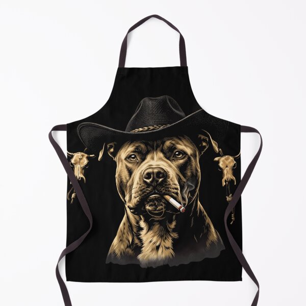 Item preview, Badass Pitbull Cowboy Outlaw Smoking Cigarette Western Art designed and sold by haitrieuic96.