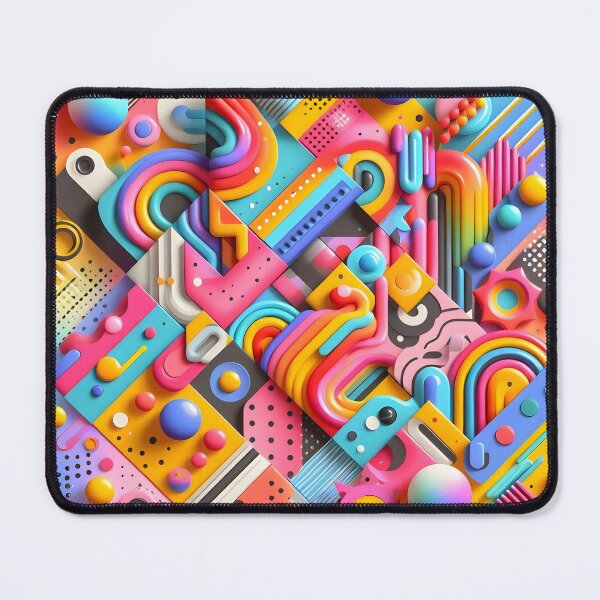 Item preview, Retro Neon 3D Memphis Geometric Abstract Art designed and sold by Sybille-Yates.